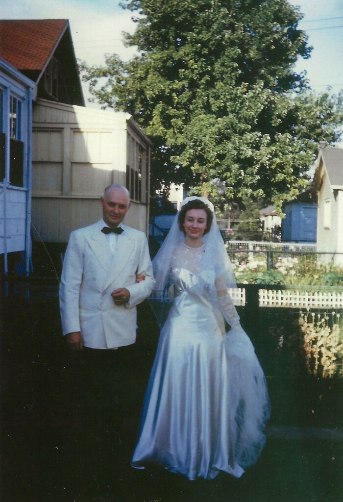Oscar and Bev on wedding day web