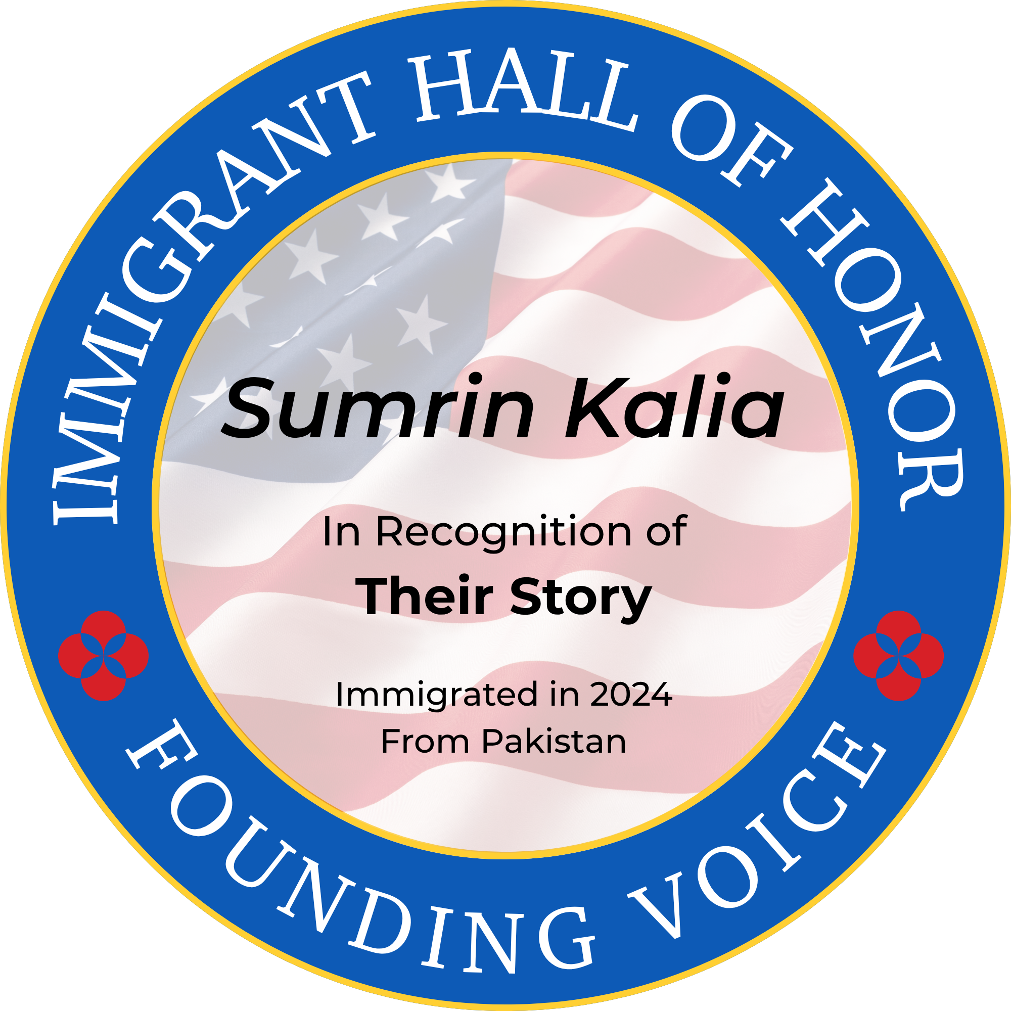 Sumrin Kalia Founding Voice Badge